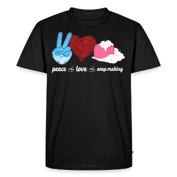 Soap Making Crafting Peace Love - Men's Premium Organic T-Shirt - black - Front - Nico (187cm)