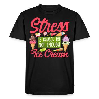 Ice Cream Cone Popsicle Stress Is - Men's Premium Organic T-Shirt - black - Front - Nico (187cm)