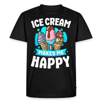 Crème glacée Cone Popsicle Crème glacée - T-shirt Premium bio Homme - noir - Devant - Nico (187cm)