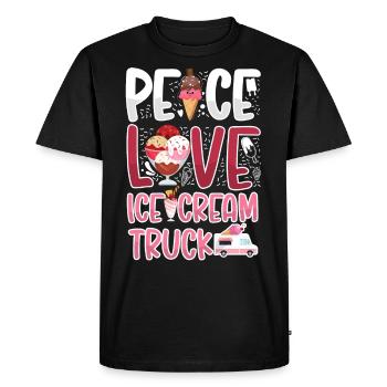 Crème glacée Camion de crème glacée Van Cone - T-shirt Premium bio Homme - noir - Devant - Nico (187cm)