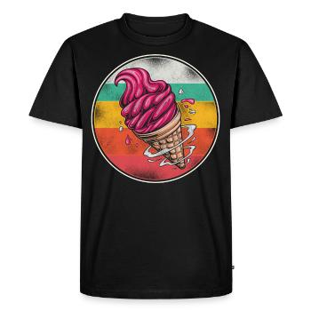 Ice Cream Retro Vintage Cone - Men's Premium Organic T-Shirt - black - Front - Nico (187cm)