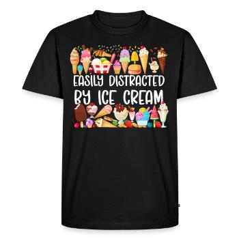 Ice Cream Cone Popsicle Easily - Men's Premium Organic T-Shirt - black - Front - Nico (187cm)