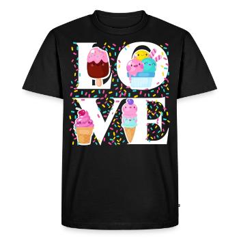 Ice Cream Cone Popsicle Love - Men's Premium Organic T-Shirt - black - Front - Nico (187cm)