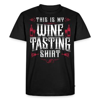 Dégustation de vin de sommelier - T-shirt Premium bio Homme - noir - Devant - Nico (187cm)