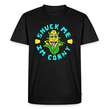 Corn Shuck Me Im Corny! Funny - Men's Premium Organic T-Shirt - black - Front - Nico (187cm)