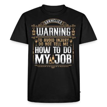 Sommelier Wine Drinking Tasting - Men's Premium Organic T-Shirt - black - Front - Nico (187cm)