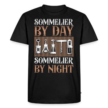 Dégustation de vin de sommelier - T-shirt Premium bio Homme - noir - Devant - Nico (187cm)