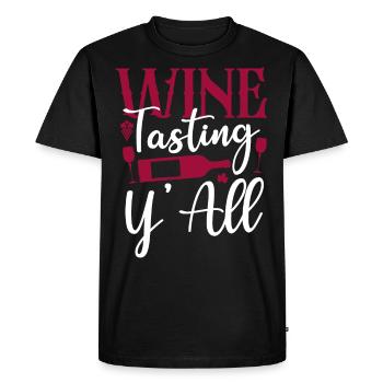 Dégustation de vin de sommelier - T-shirt Premium bio Homme - noir - Devant - Nico (187cm)