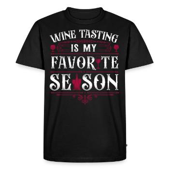 Dégustation de vin de sommelier - T-shirt Premium bio Homme - noir - Devant - Nico (187cm)