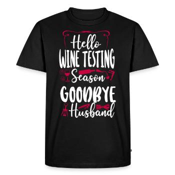 Dégustation de vin de sommelier - T-shirt Premium bio Homme - noir - Devant - Nico (187cm)