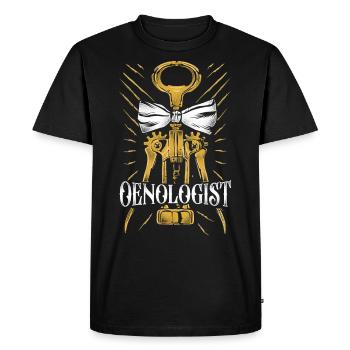 Dégustation de vin de sommelier - T-shirt Premium bio Homme - noir - Devant - Nico (187cm)