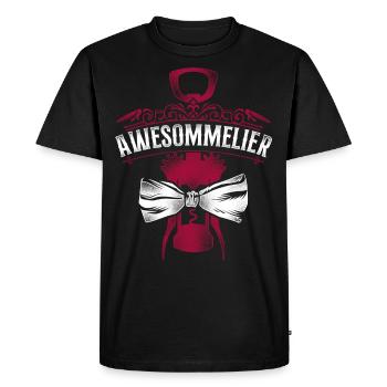 Dégustation de vin de sommelier - T-shirt Premium bio Homme - noir - Devant - Nico (187cm)