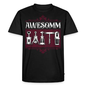 Dégustation de vin de sommelier - T-shirt Premium bio Homme - noir - Devant - Nico (187cm)