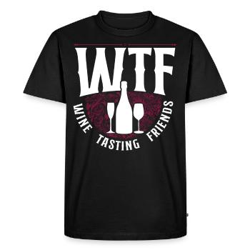 Dégustation de vin de sommelier - T-shirt Premium bio Homme - noir - Devant - Nico (187cm)