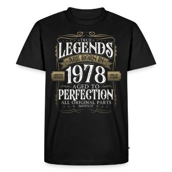 Légende 1978 44ème Anniversaire Cadeau Hommes Drôle - T-shirt Premium bio Homme - noir - Devant - Nico (187cm)