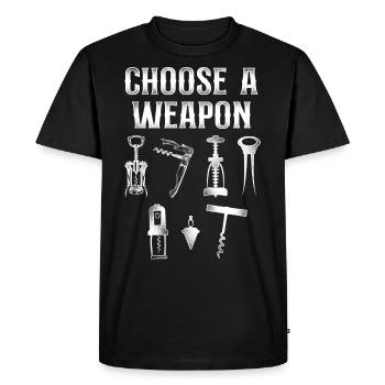 Dégustation de vin de sommelier - T-shirt Premium bio Homme - noir - Devant - Nico (187cm)