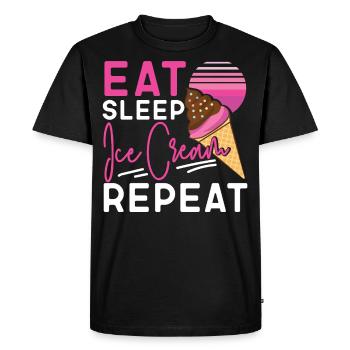 Cornet de crème glacée Manger de la crème glacée sleep - T-shirt Premium bio Homme - noir - Devant - Nico (187cm)