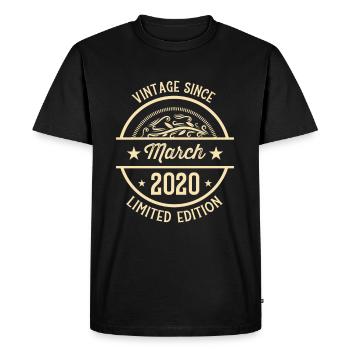 Birthday Vintage since March 2020 - Men's Premium Organic T-Shirt - black - Front - Nico (187cm)