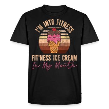 Ice Cream Sundae Retro Vintage I'm - Men's Premium Organic T-Shirt - black - Front - Nico (187cm)