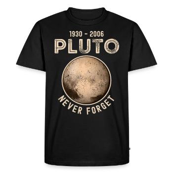 Pluton 1930-2006 n’oublie jamais - T-shirt Premium bio Homme - noir - Devant - Nico (187cm)
