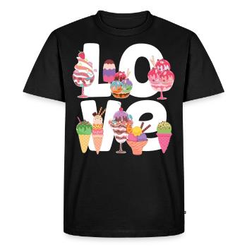 Ice Cream Cone Popsicle Love - Men's Premium Organic T-Shirt - black - Front - Nico (187cm)