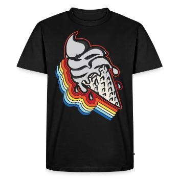 Ice Cream Retro Vintage Cone - Men's Premium Organic T-Shirt - black - Front - Nico (187cm)