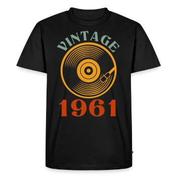 61 birthday born in 1961 - Men's Premium Organic T-Shirt - black - Front - Nico (187cm)