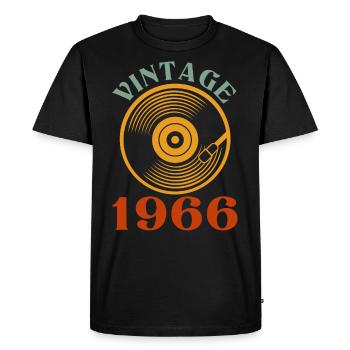 56 birthday born in 1966 - Men's Premium Organic T-Shirt - black - Front - Nico (187cm)