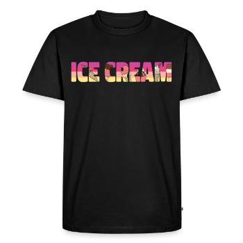 Ice Cream Retro Vintage Cone - Men's Premium Organic T-Shirt - black - Front - Nico (187cm)