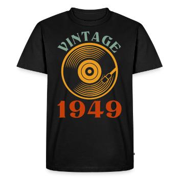 73 birthday born in 1949 - Men's Premium Organic T-Shirt - black - Front - Nico (187cm)
