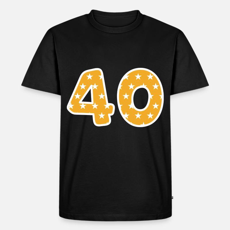 Vierzig - Männer Premium Bio T-Shirt - Schwarz