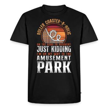 Roller Coaster Vintage Retro - Men's Premium Organic T-Shirt - black - Front - Nico (187cm)
