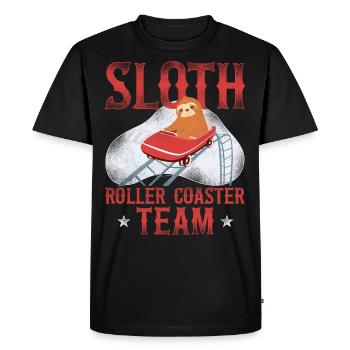 Roller Coaster Sloth Vintage Sloth - Men's Premium Organic T-Shirt - black - Front - Nico (187cm)