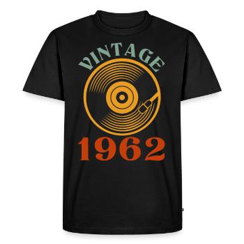 60e anniversaire né en 1962 - T-shirt Premium bio Homme - noir - Devant - Nico (187cm)