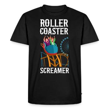 Roller Coaster Roller Coaster - Men's Premium Organic T-Shirt - black - Front - Nico (187cm)