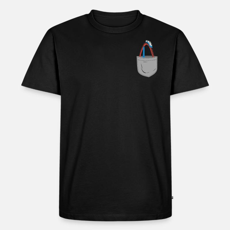 Roller Coaster Pocket - Männer Premium Bio T-Shirt - Schwarz