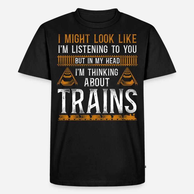 Steam Train Driver Trainspotting - Männer Premium Bio T-Shirt - Schwarz
