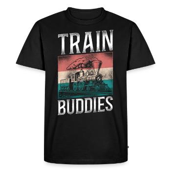 Conducteur de train à vapeur Trainspotting - T-shirt Premium bio Homme - noir - Devant - Nico (187cm)