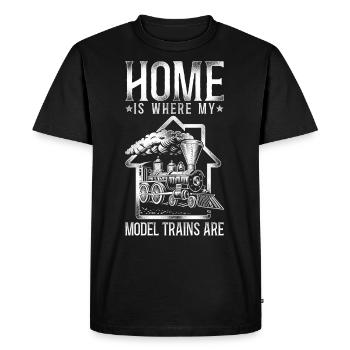 Steam Train Driver Trainspotting - Men's Premium Organic T-Shirt - black - Front - Nico (187cm)