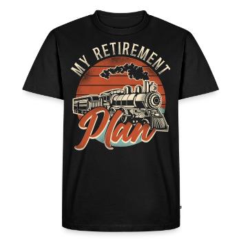 Steam Train Driver Trainspotting - Men's Premium Organic T-Shirt - black - Front - Nico (187cm)