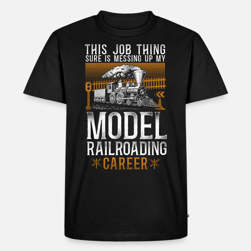 Steam Train Driver Trainspotting - Männer Premium Bio T-Shirt - Schwarz