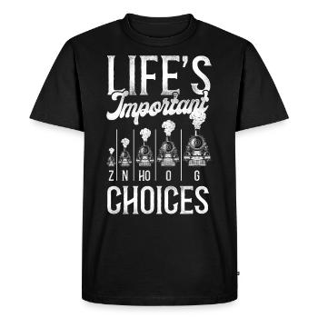 Steam Train Driver Trainspotting - Men's Premium Organic T-Shirt - black - Front - Nico (187cm)