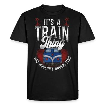 Conducteur de train diesel de marchandises - T-shirt Premium bio Homme - noir - Devant - Nico (187cm)