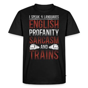 Freight Diesel Train Driver - Men's Premium Organic T-Shirt - black - Front - Nico (187cm)