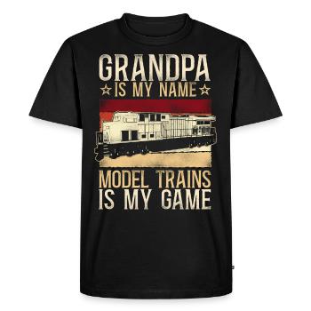 Conducteur de train diesel de marchandises - T-shirt Premium bio Homme - noir - Devant - Nico (187cm)