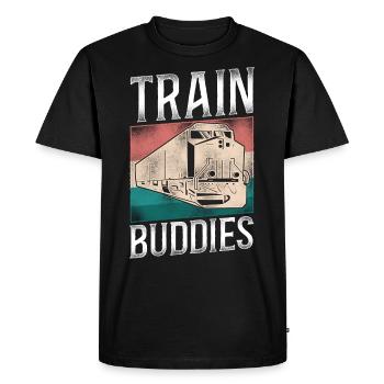 Conducteur de train diesel de marchandises - T-shirt Premium bio Homme - noir - Devant - Nico (187cm)