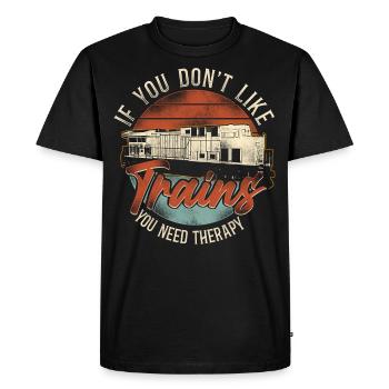 Conducteur de train diesel de marchandises - T-shirt Premium bio Homme - noir - Devant - Nico (187cm)