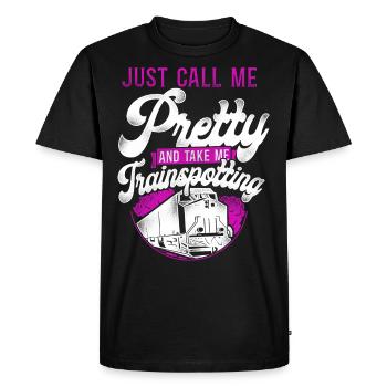 Conducteur de train diesel de marchandises - T-shirt Premium bio Homme - noir - Devant - Nico (187cm)