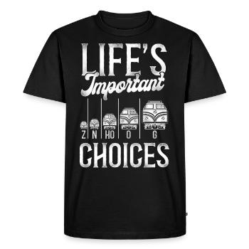 Freight Diesel Train Driver - Men's Premium Organic T-Shirt - black - Front - Nico (187cm)