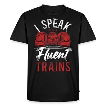 Conducteur de train diesel de marchandises - T-shirt Premium bio Homme - noir - Devant - Nico (187cm)